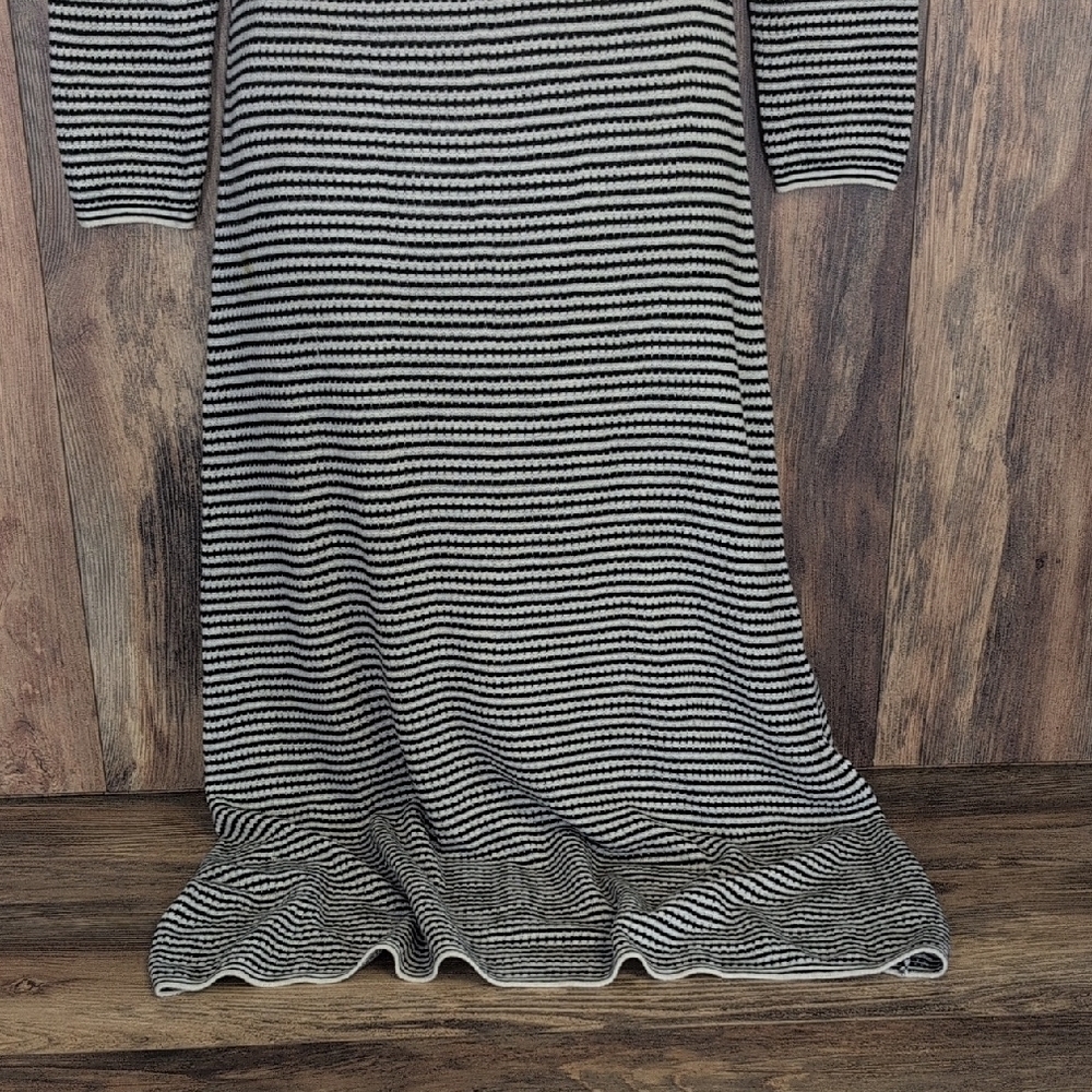 NWT Black/Cream Casual Long Sleeve Sweater Dress S - Picture 3 of 8